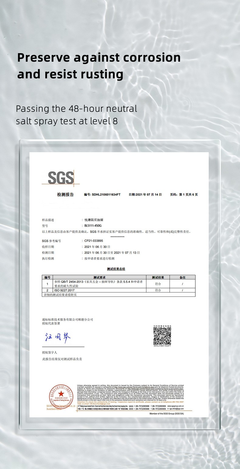 SGS Test for 48 hours spray test