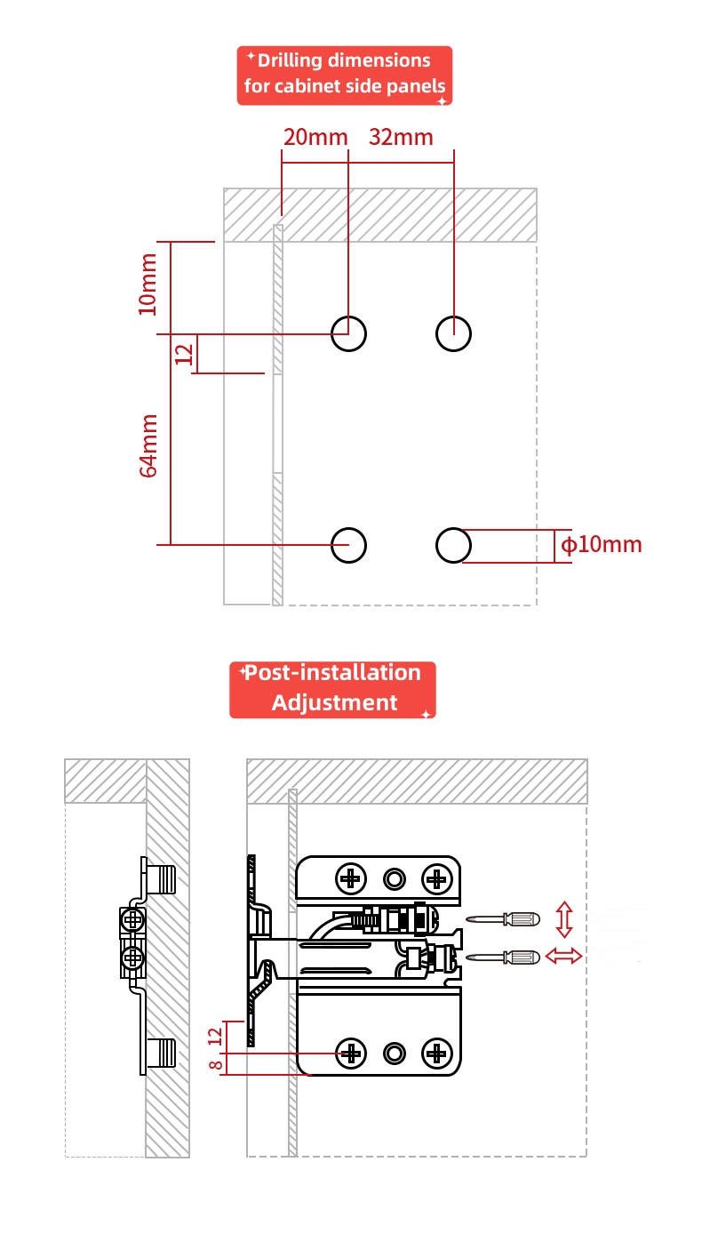 Moisture-proof white ABS cover for cabinet hangers, providing a clean minimalist finish and protecting internal hardware from oxidation